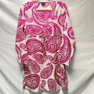 Talbots Paisley Swimsuit Cover Up Tunic Women's M